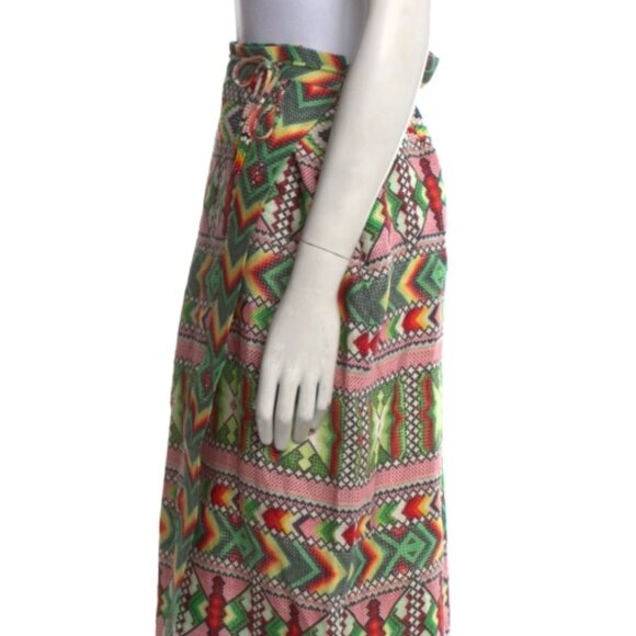 Farm Rio Yawanawa Amulet Multicolor Beaded Tassels Wrap Midi Skirt S (Orig.$210) - Picture 3 of 8